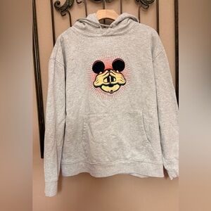 Disney Gray Hoodie Sweatshirt with Red Accents